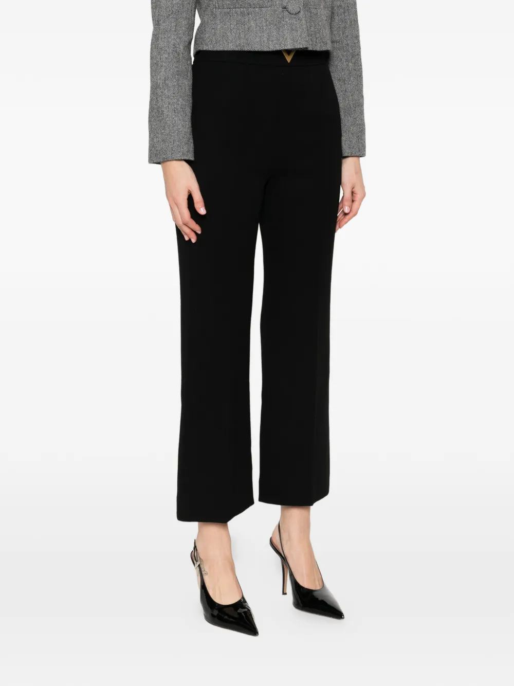 Valentino Garavani High waist broek met metalen detail Zwart