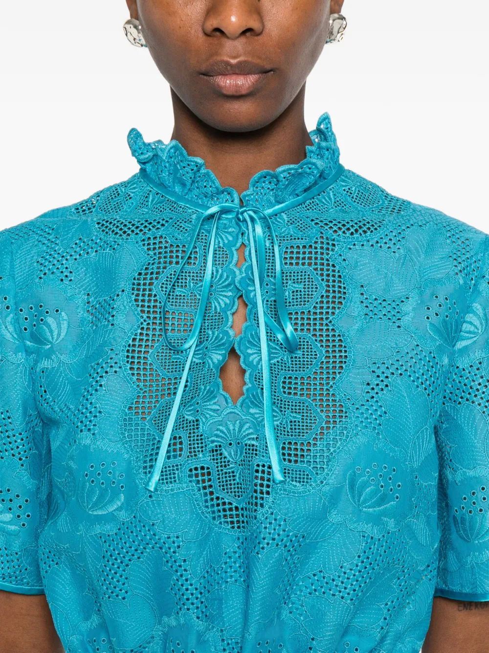 Valentino Garavani Maxi-jurk met kant Blauw