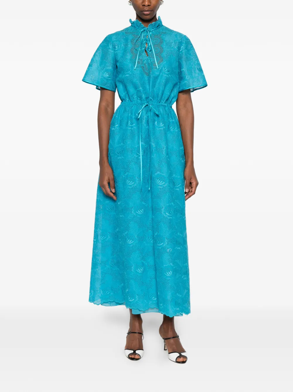 Valentino Garavani Maxi-jurk met kant Blauw