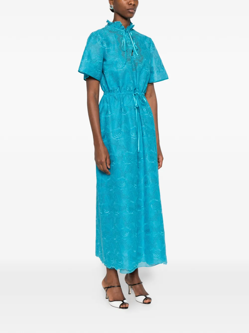 Valentino Garavani Maxi-jurk met kant Blauw