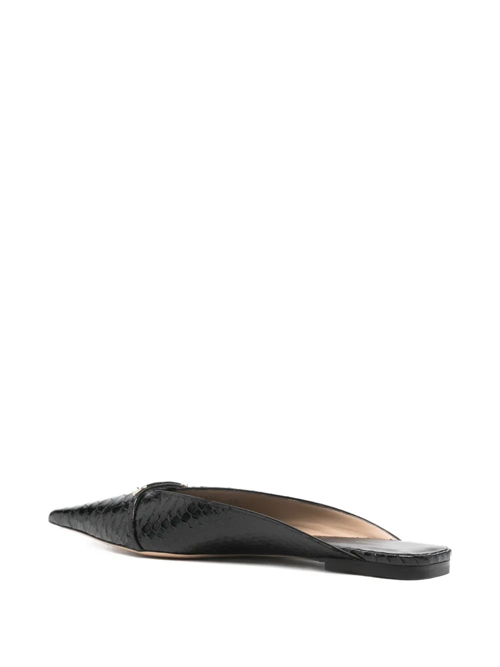TOM FORD python-effect pointed-toe mules Zwart