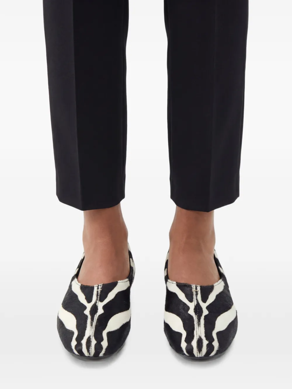 KHAITE Jane ballerina's met dierenprint Zwart