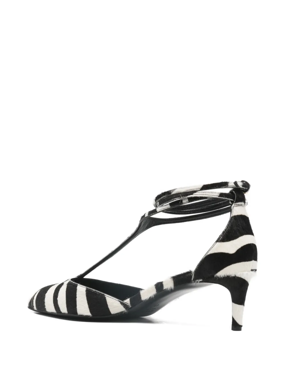 KHAITE Mia zebra print t-strap pumps Wit