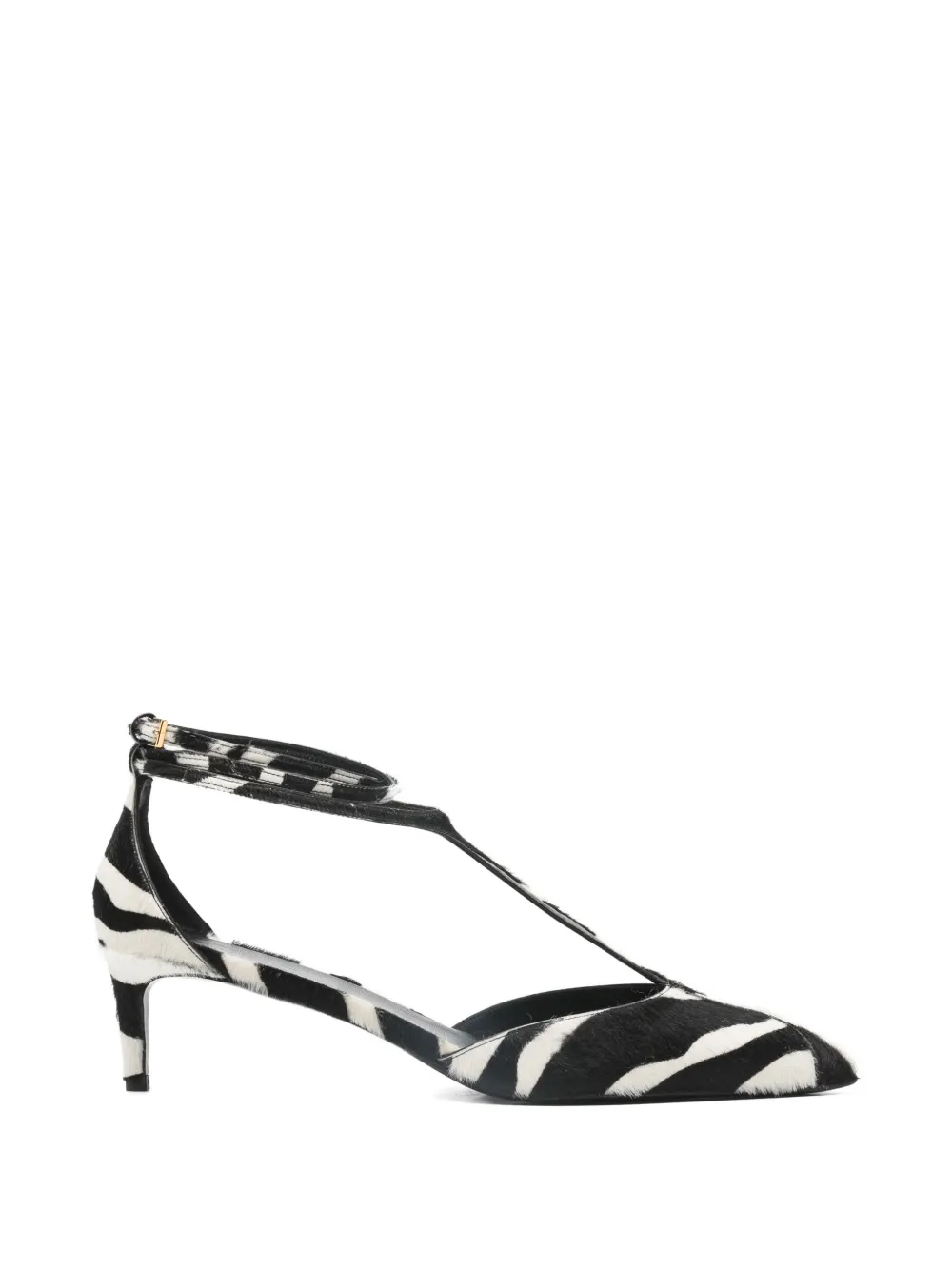 KHAITE Mia zebra print t-strap pumps Wit