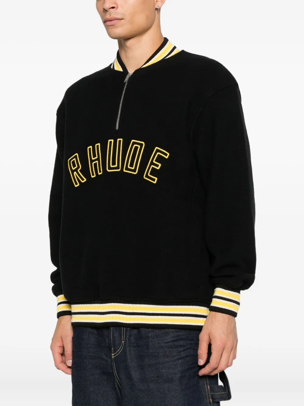 RHUDE Sweater met rits Zwart