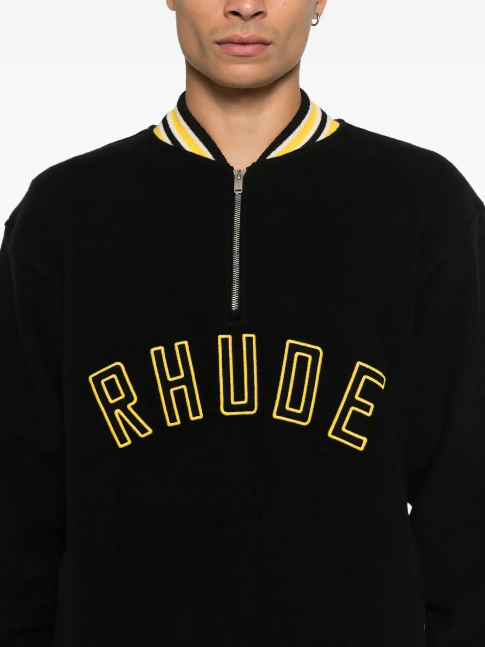 RHUDE Sweater met rits Zwart
