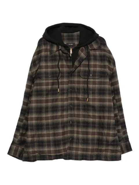 Willy Chavarria Ganadero hooded flannel overshirt