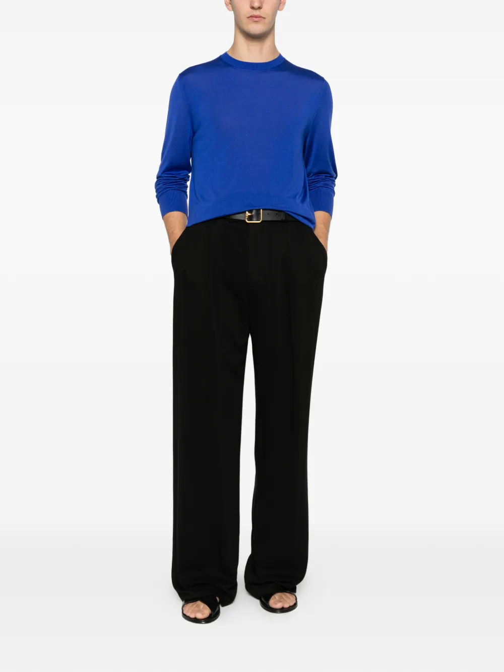 TOM FORD long-sleeve crew-neck sweater - Blauw