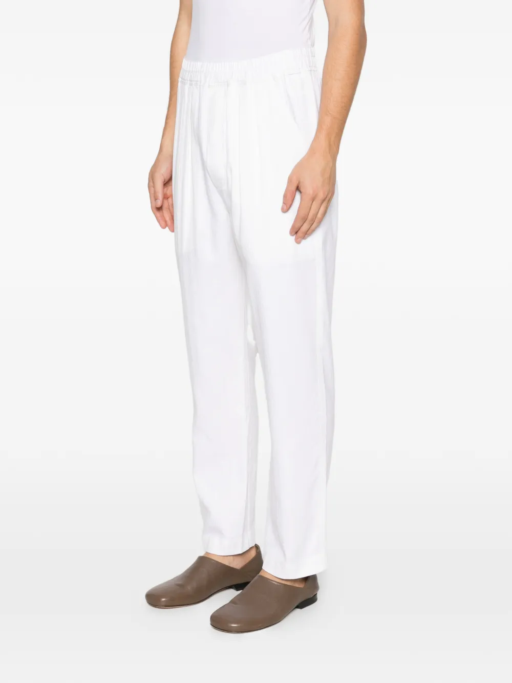 Tom Ford Stripe-pattern Pleated Trousers In White