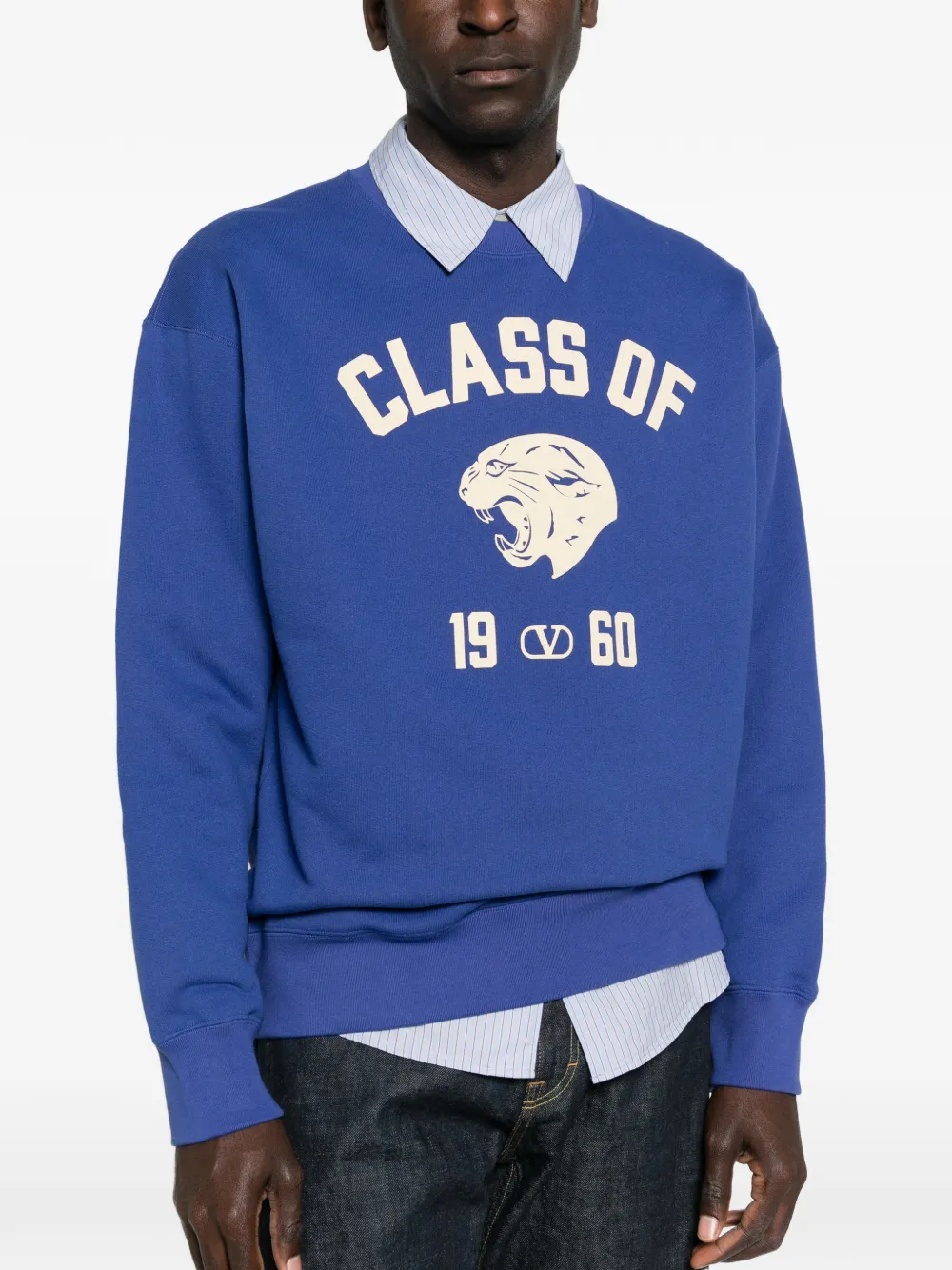 Valentino Garavani Overhemd met panterprint Blauw