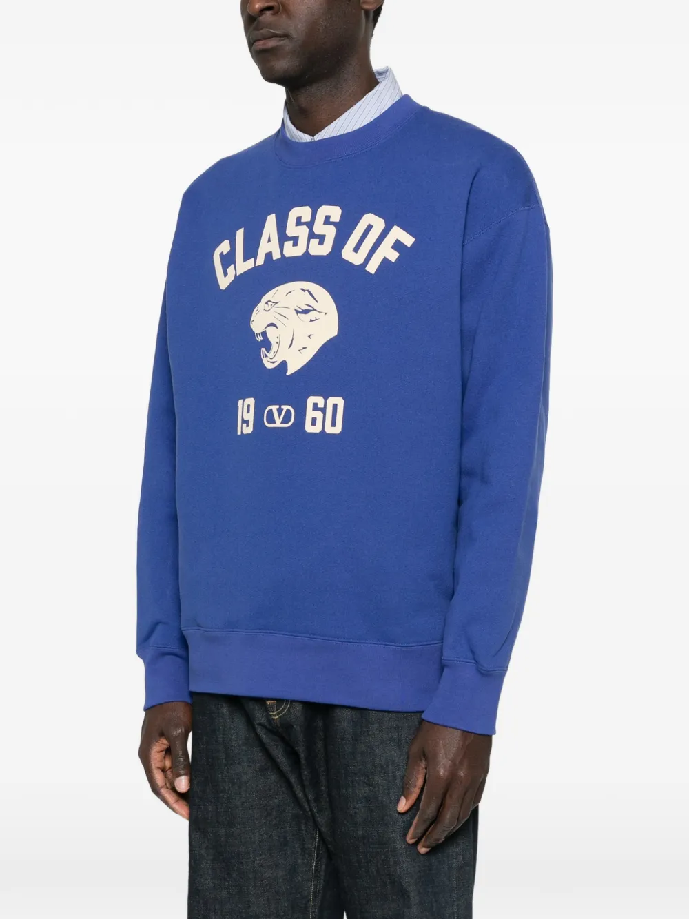 Valentino Garavani Overhemd met panterprint Blauw