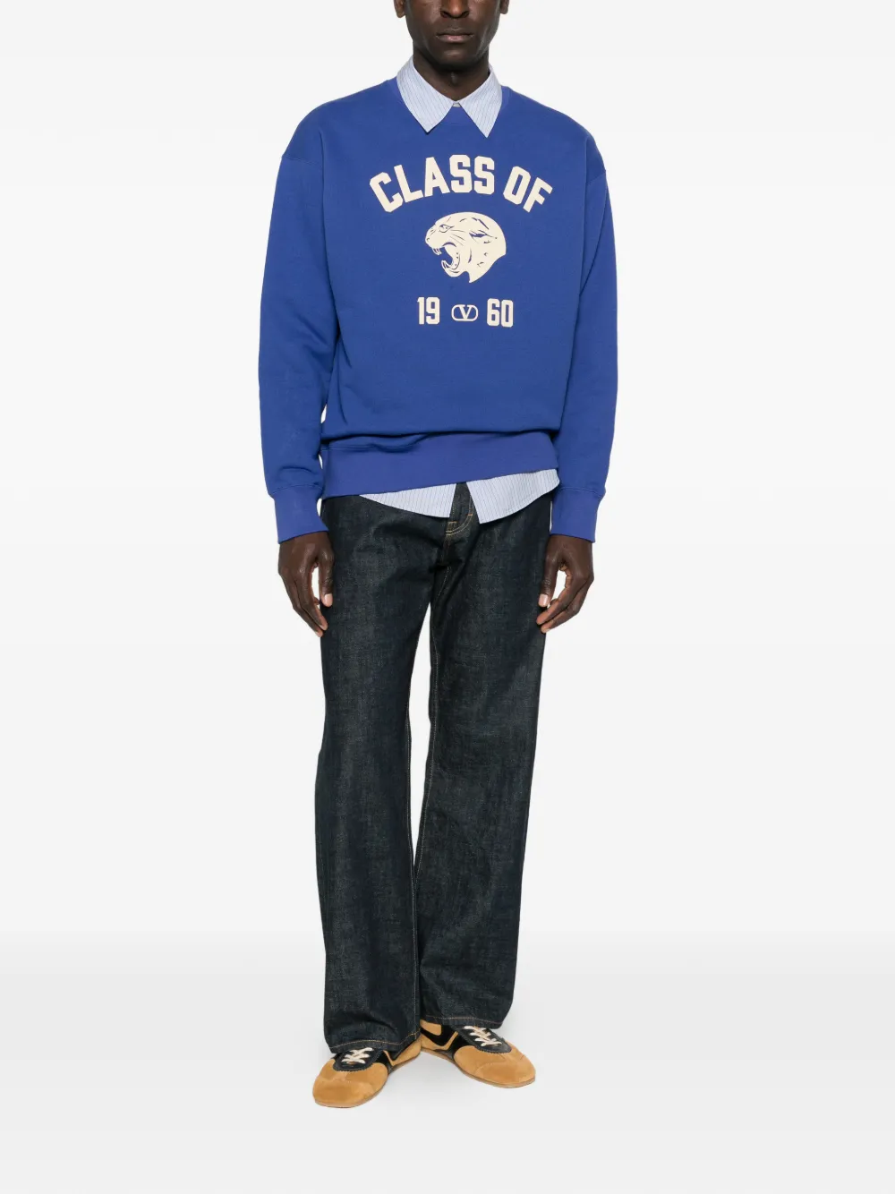Valentino Garavani Overhemd met panterprint Blauw