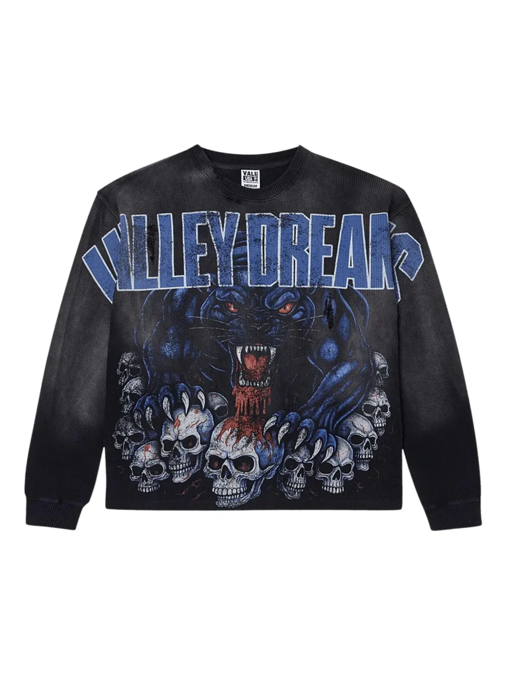 Vale Big Panther Thermal Sweatshirt In Black