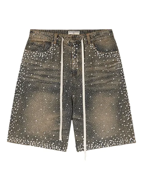 Vale short en jean à ornements strassés