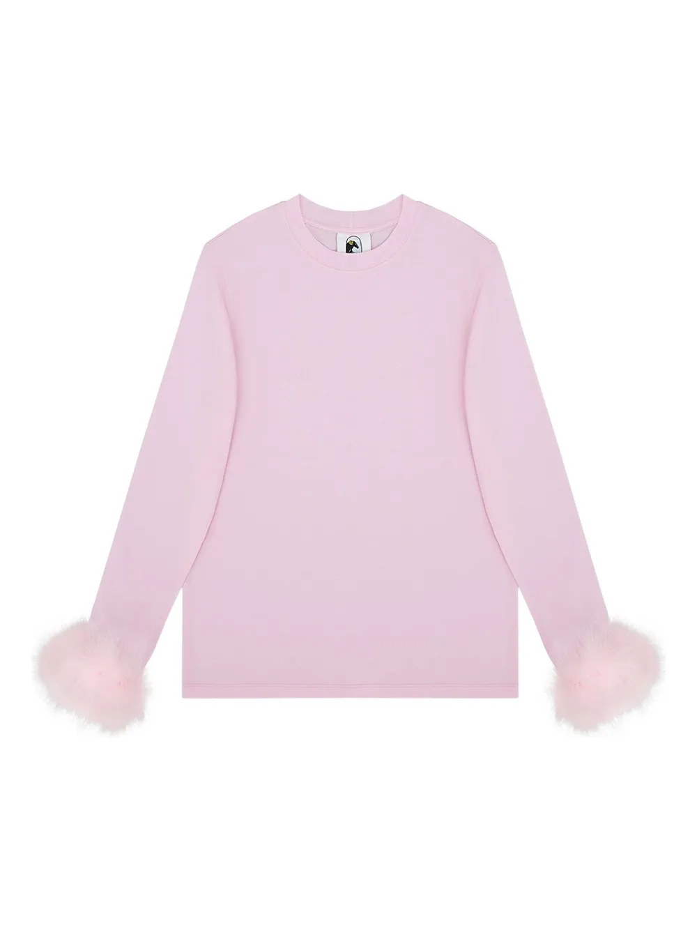 Sleeper Long Sleeve Stretch-cotton Jersey T-shirt With Detachable Feathers In Pink
