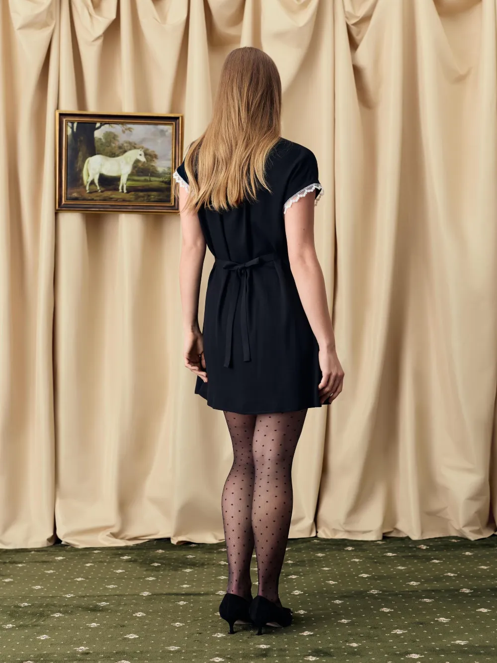 Sleeper Poppi Mini Dress In Black In Black