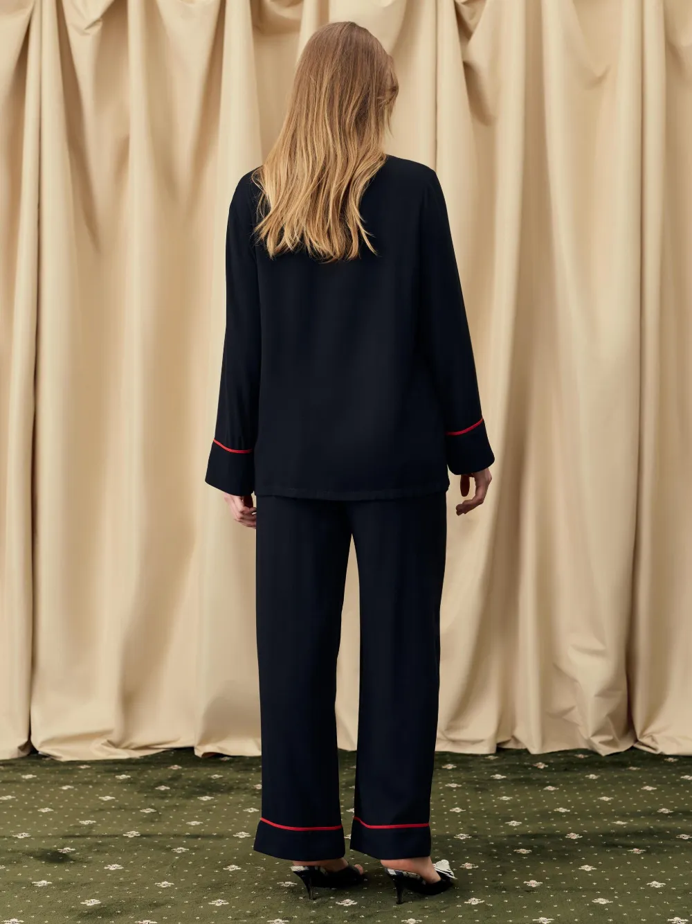 Sleeper Finnegan pyjamashirt Zwart