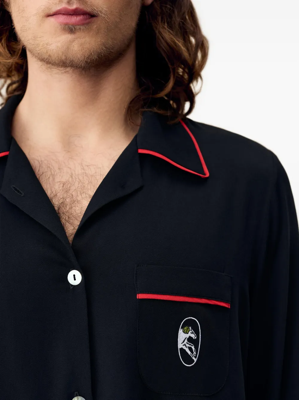 Sleeper Finnegan pyjamashirt Zwart