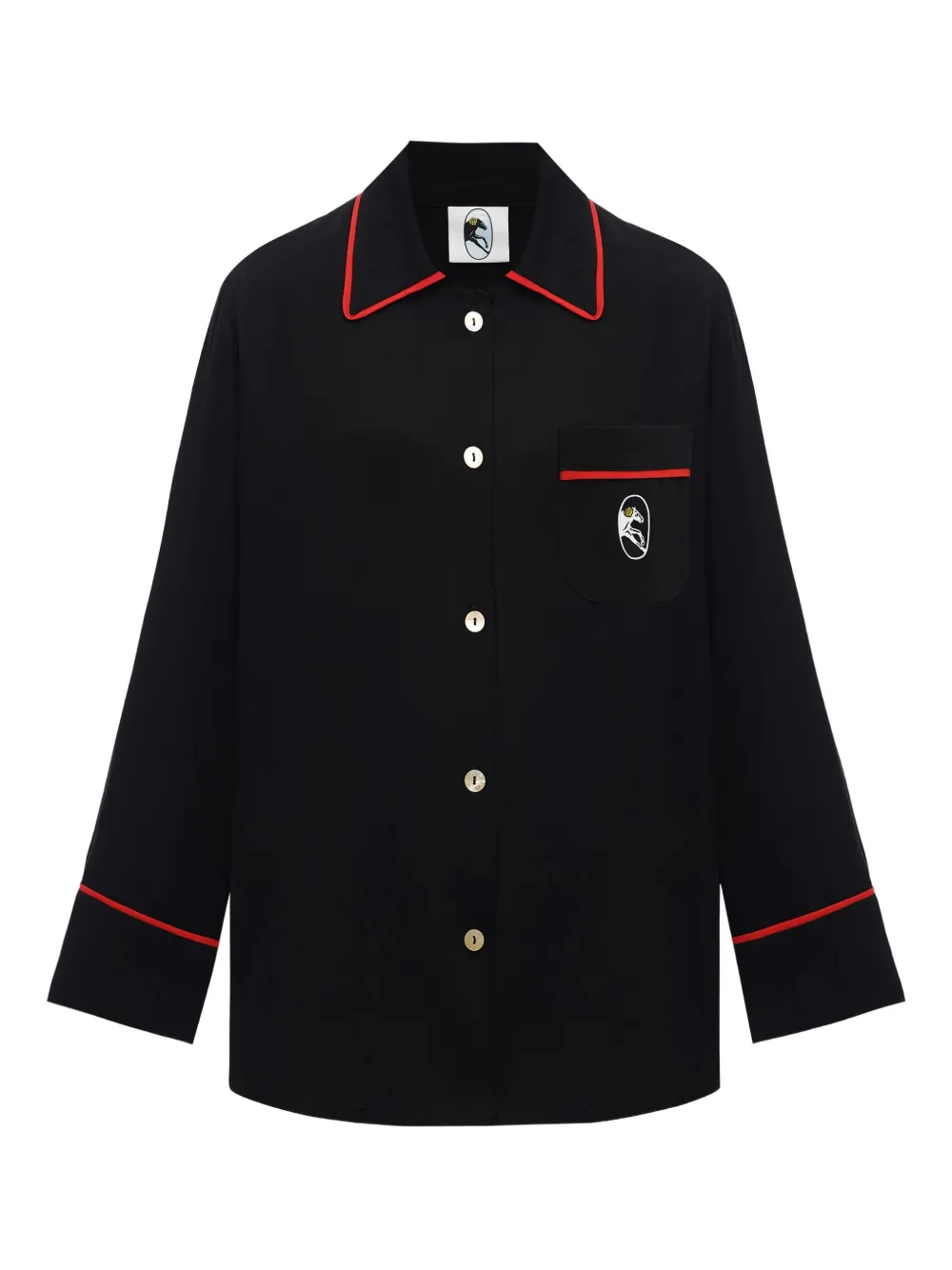 Sleeper Finnegan Unisex Pajama Shirt in Black | Black | Image 1