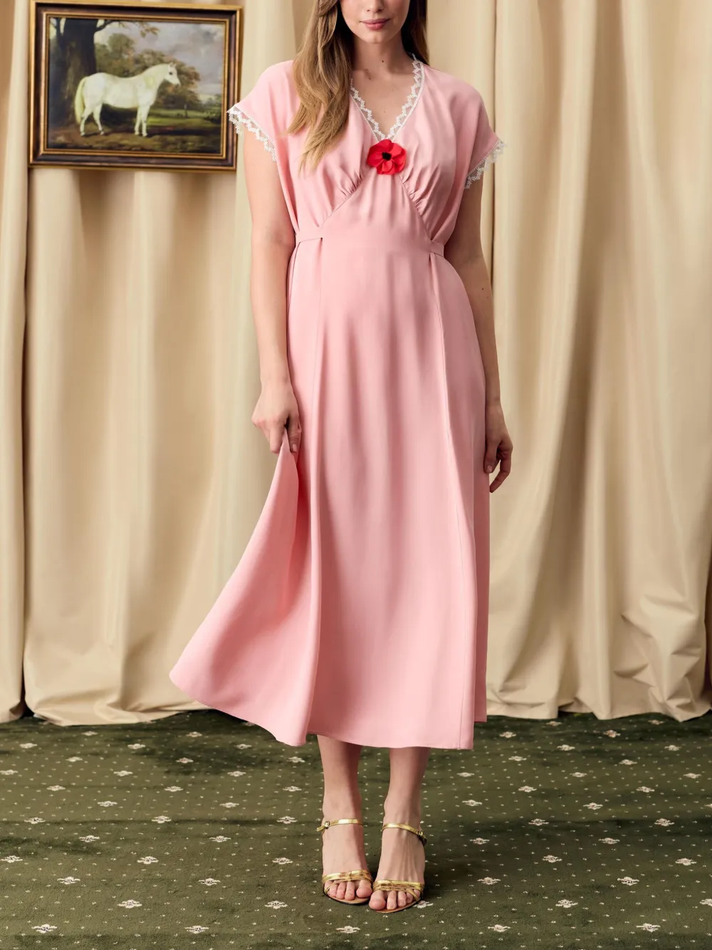 Sleeper Poppi midi-jurk Roze