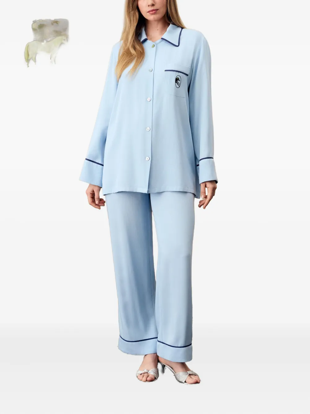 Sleeper Finnegan Unisex Pajama Shirt in Blue | Shirts | Image 2