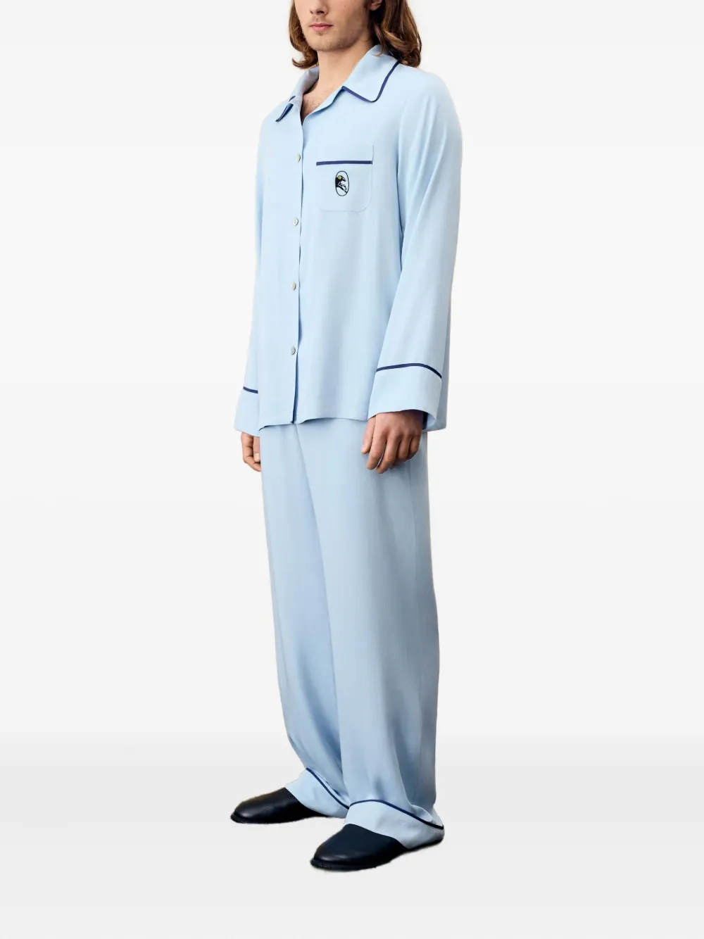 Sleeper Finnegan Unisex Pajama Shirt In Blue In Blue