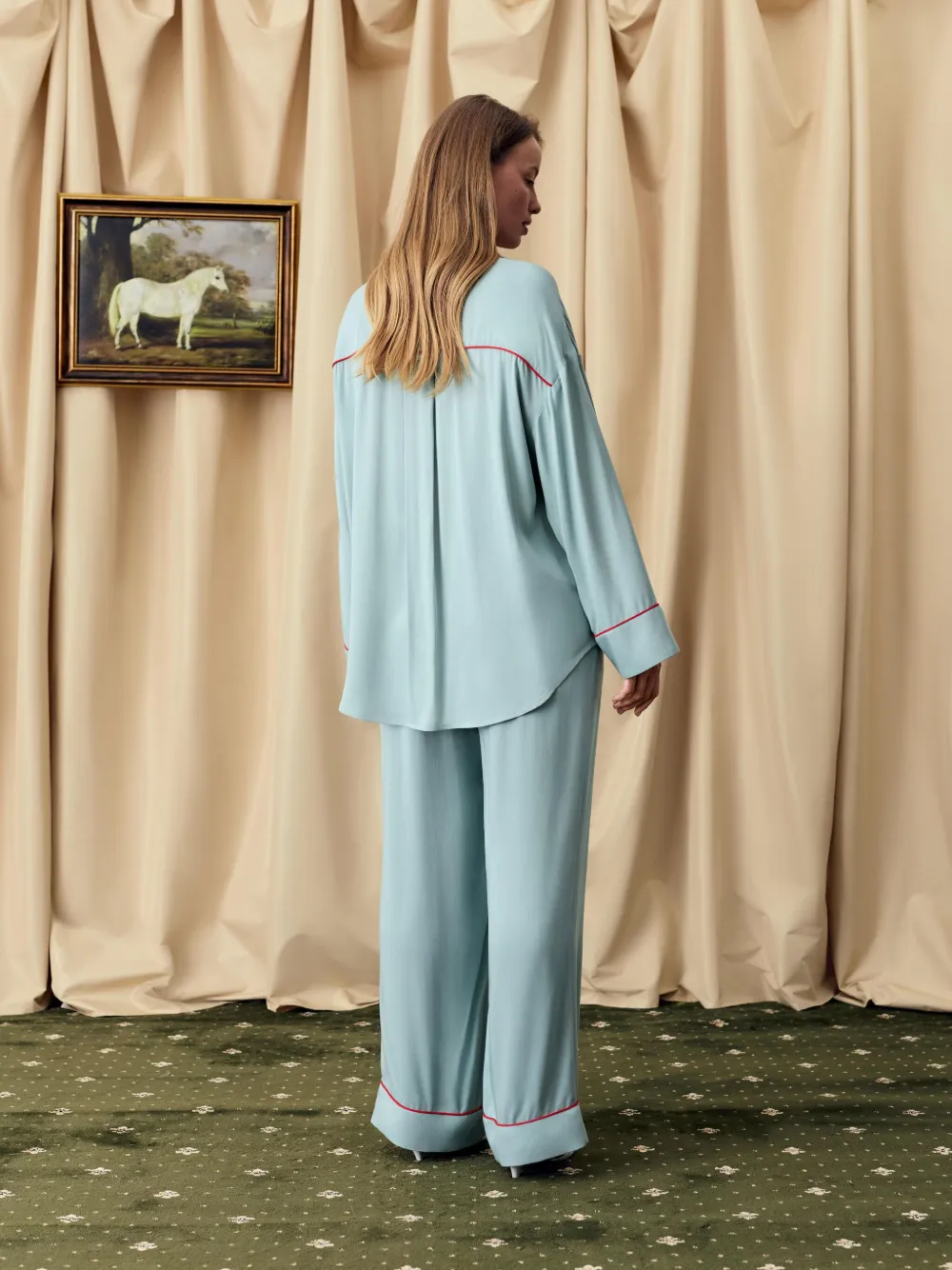 Sleeper Pastelle Oversized Pants In Dove Blue In Blue