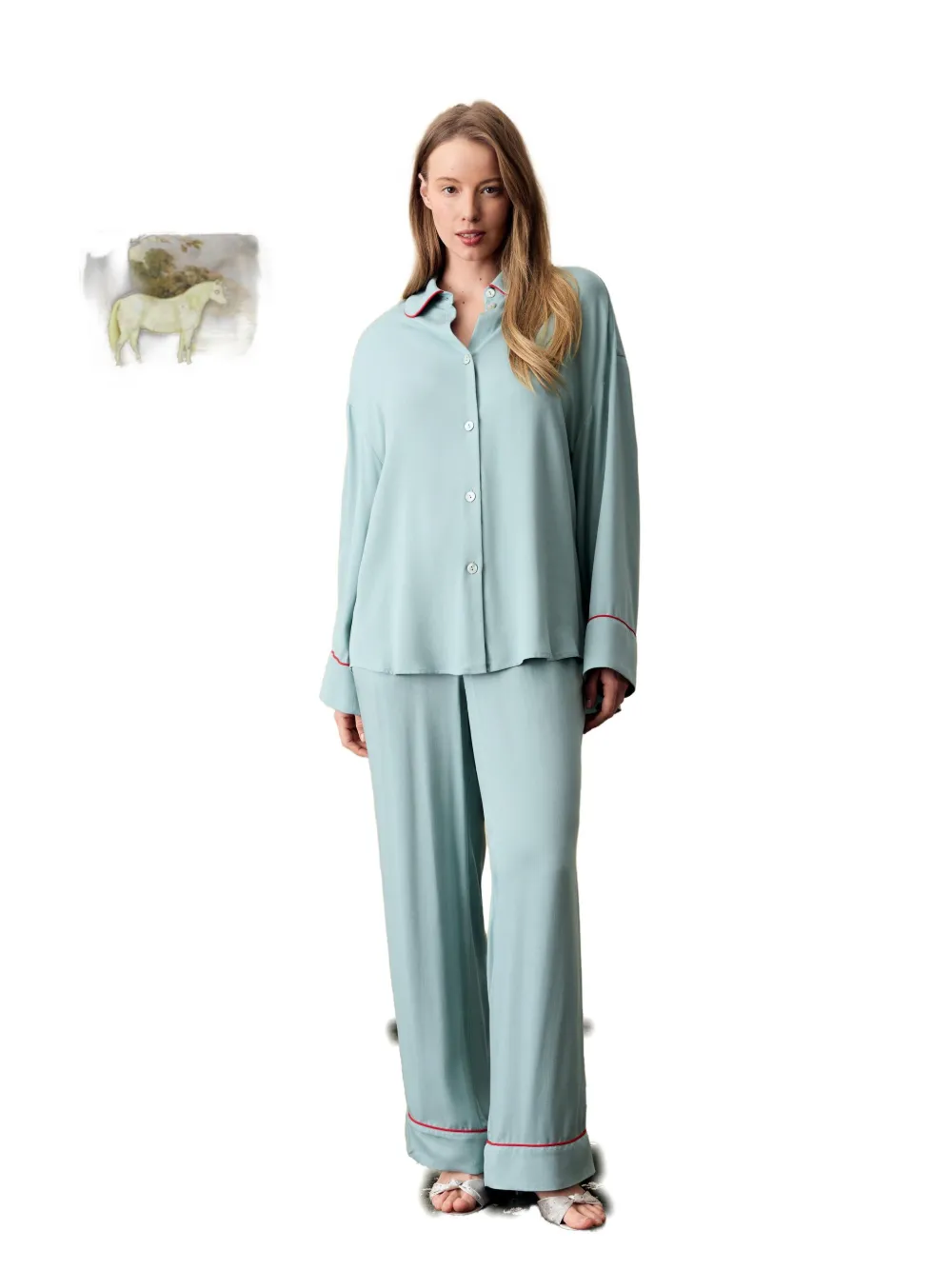 Sleeper Pastelle Oversized Pants In Dove Blue In Blue
