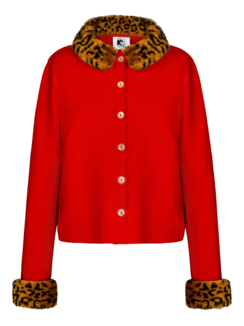 Sleeper Carmela animal-print collar cardigan