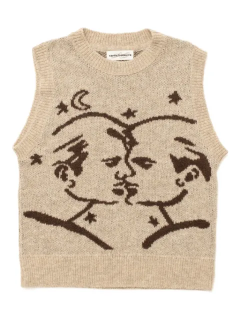 CARNE BOLLENTE graphic knit Midnight Mask knit vest