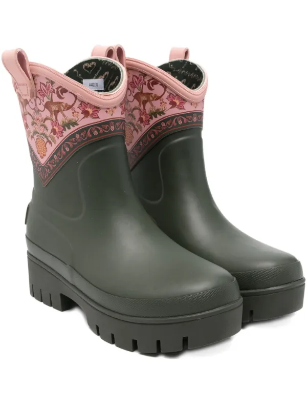Barbour x Farm Rio Thais Rain Boots Green FARFETCH IN