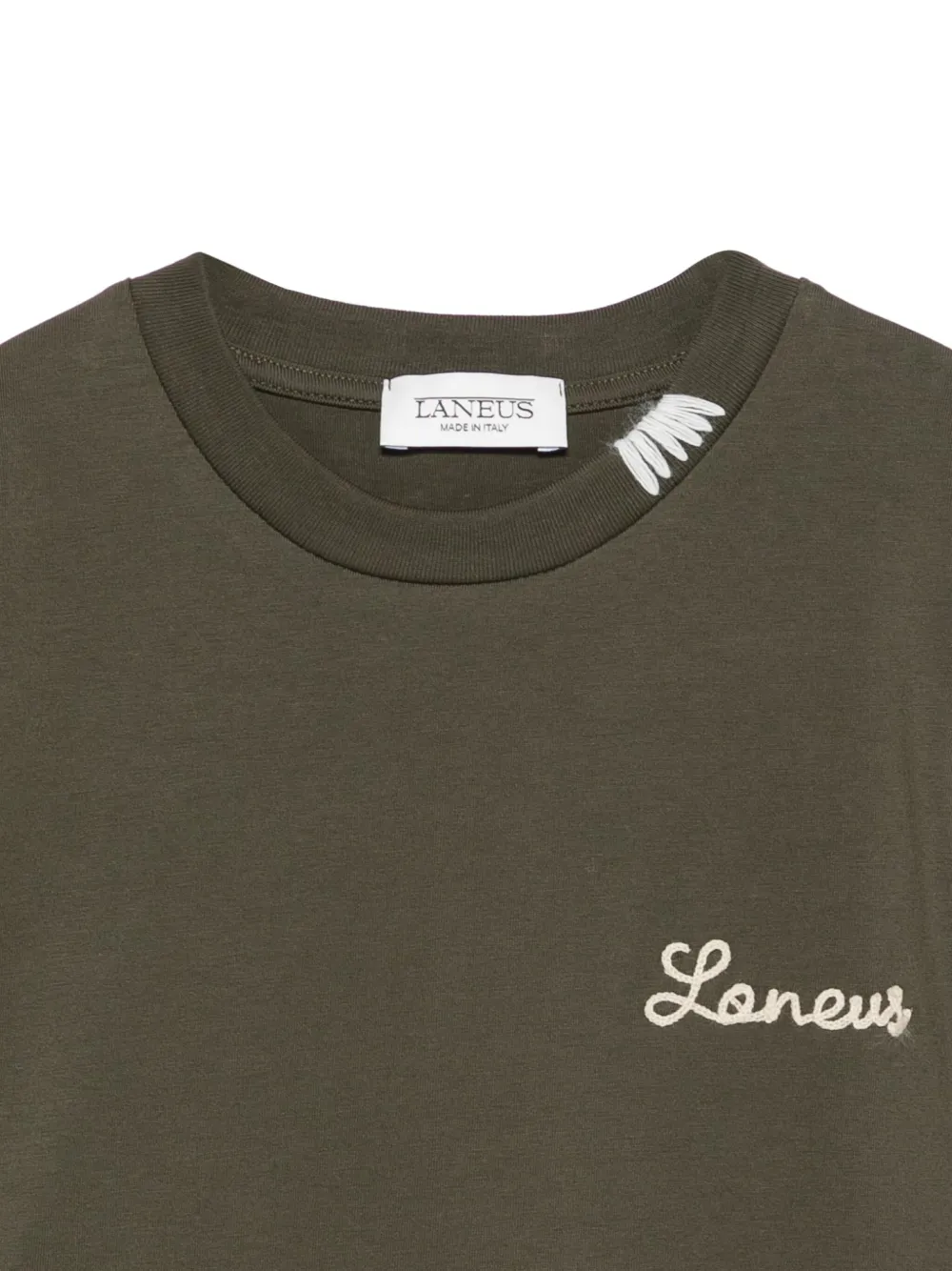Laneus T-shirt met geborduurd logo Groen
