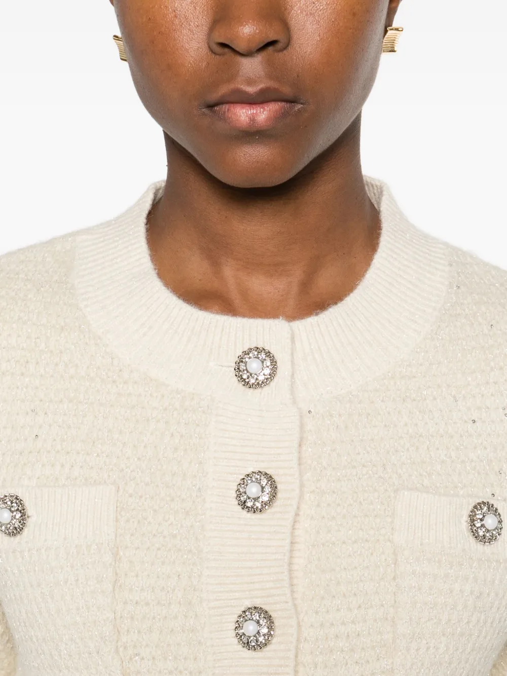 Suncoo Wool-blend Cardigan In Neutral