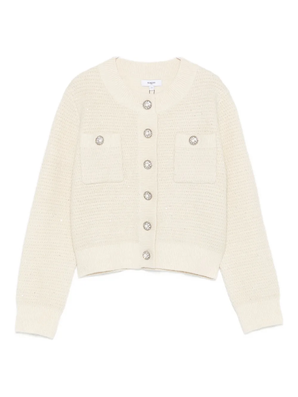 Suncoo Wool-blend Cardigan In Neutral