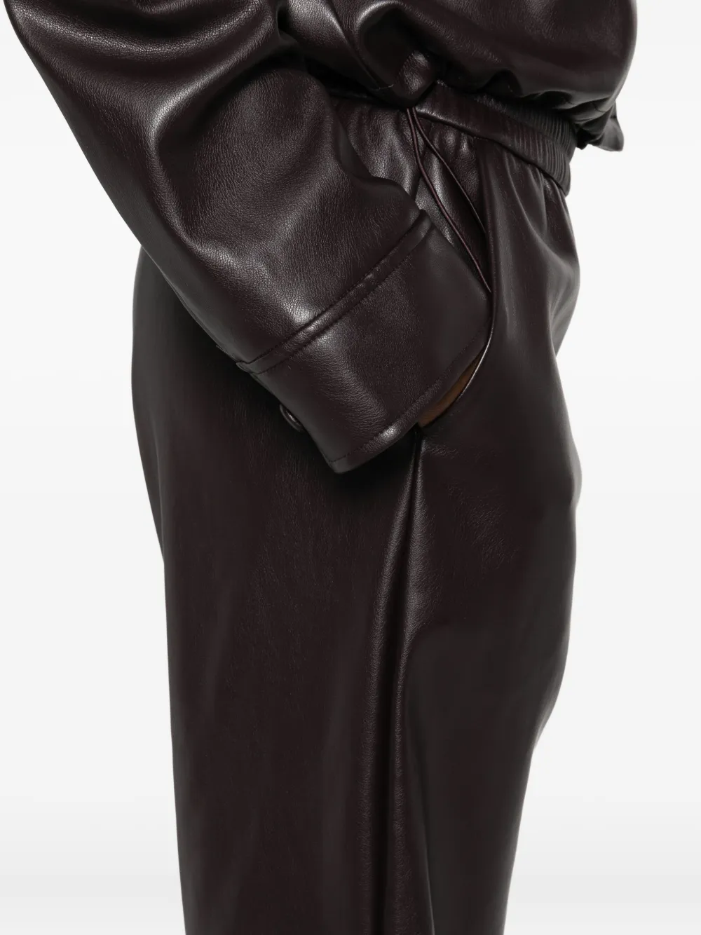 Suncoo Faux-leather Trousers (set Of Two) In Brown