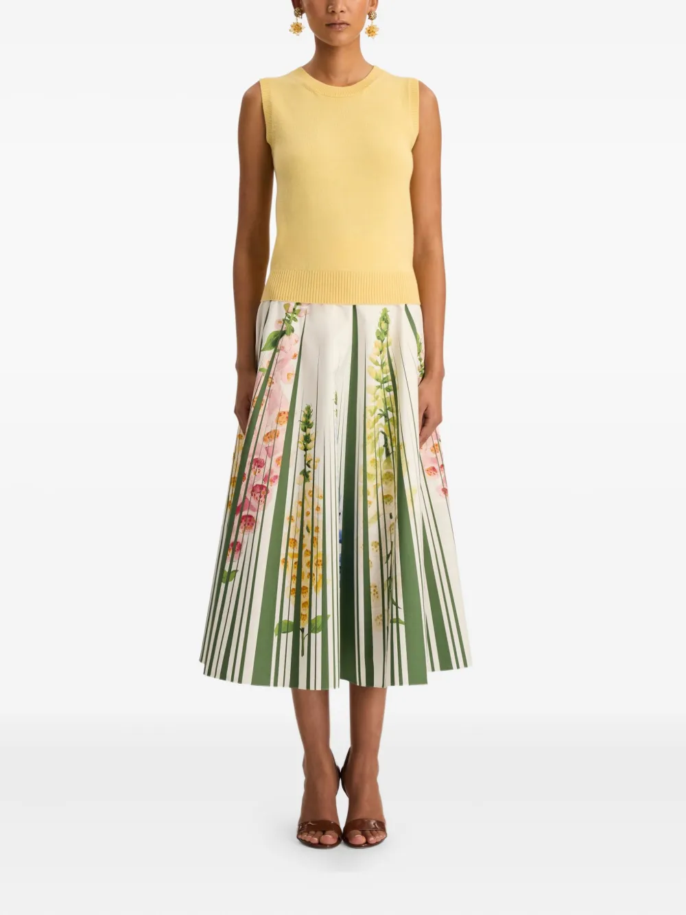  Oscar De La Renta Virgin Wool Top - Yellow 