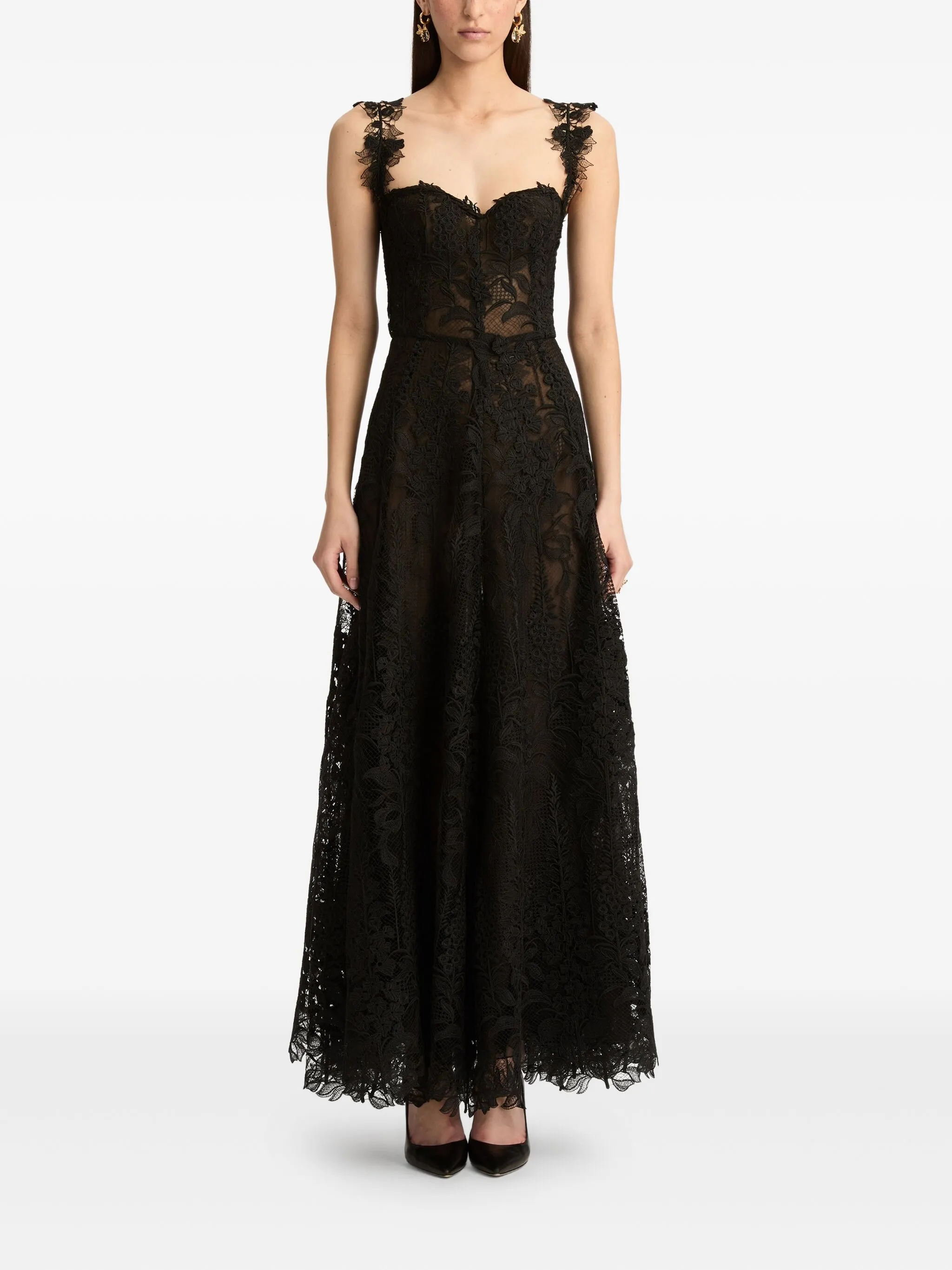 Oscar de la Renta Foxglove guipure dress
