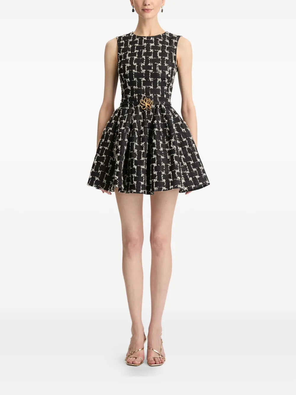 Oscar De La Renta Woven Jacquard Mini Dress In Blue