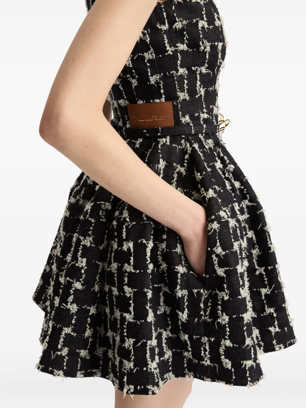 Oscar De La Renta Woven Jacquard Mini Dress In Blue