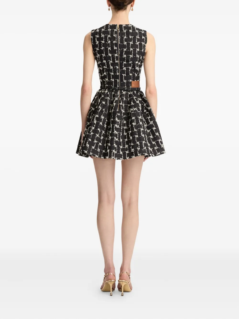 Oscar De La Renta Woven Jacquard Mini Dress In Blue