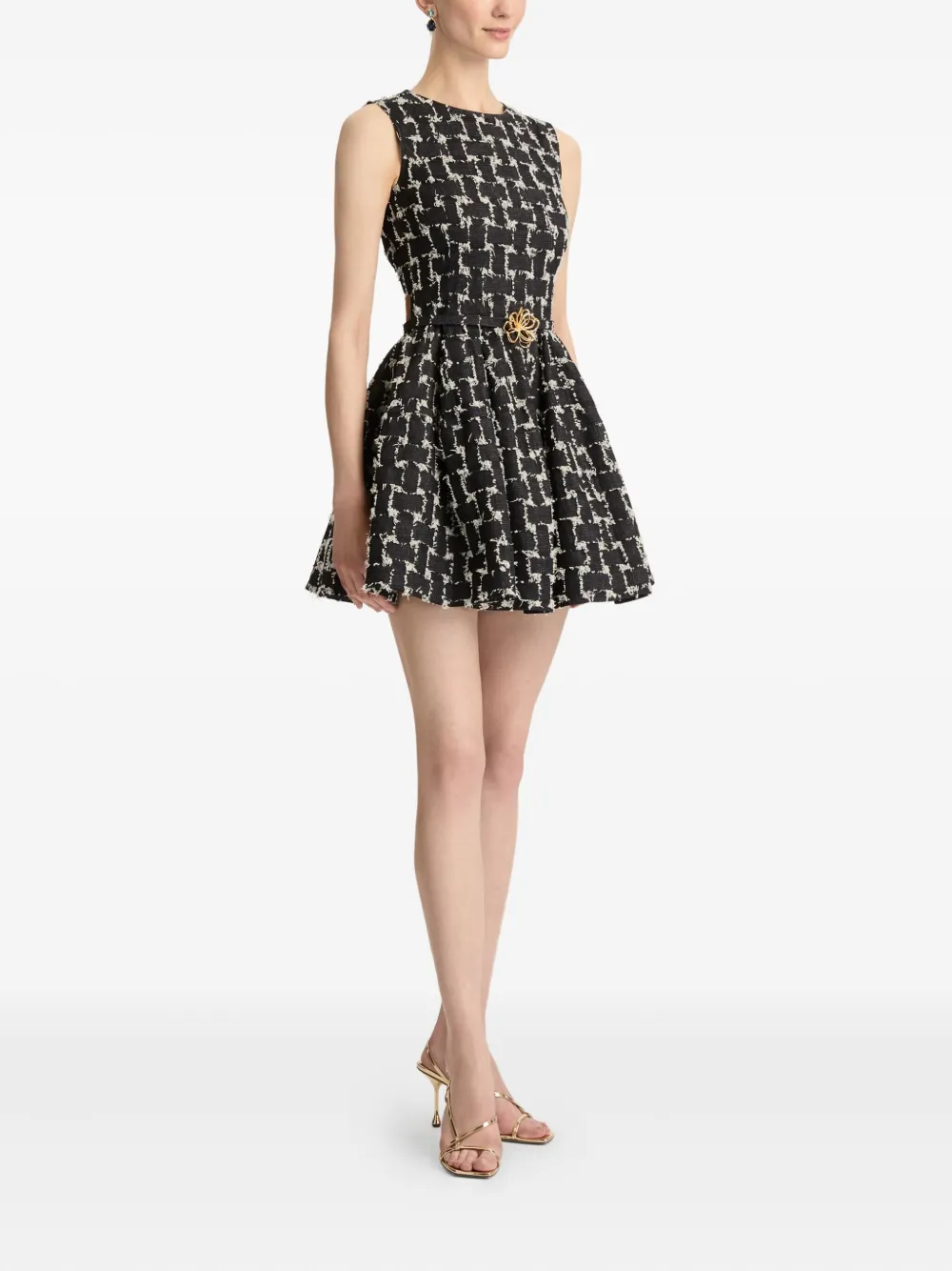Oscar De La Renta Woven Jacquard Mini Dress In Blue