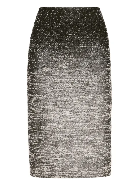 Oscar de la Renta ombré-effect bouclé midi skirt