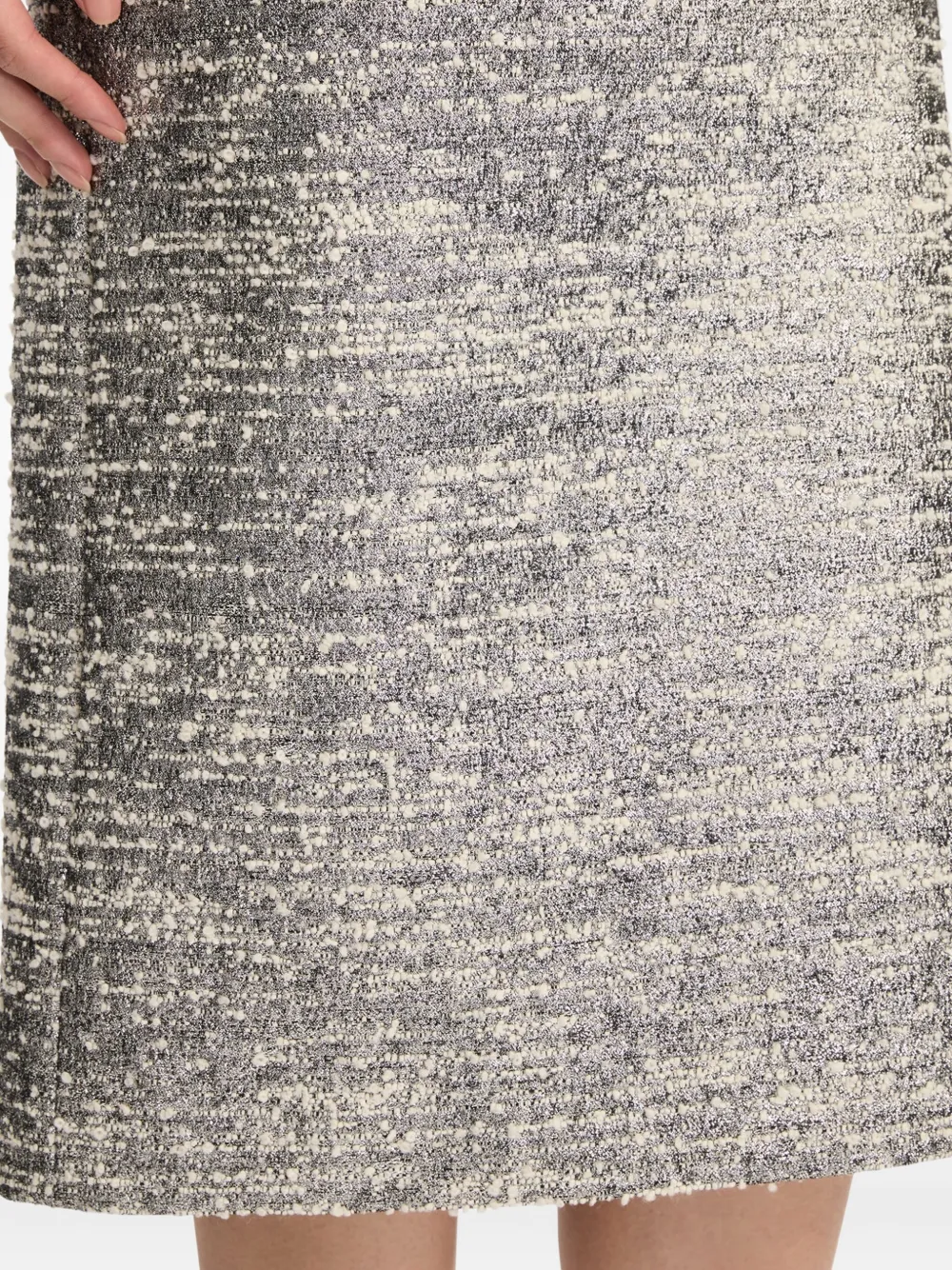 Oscar de la Renta Bouclé midi-rok met ombré-effect Zwart