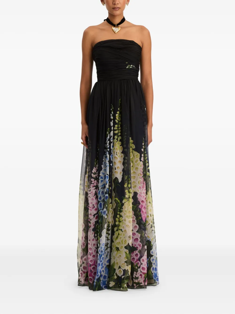 Oscar De La Renta Gradient-effect Chiffon Gown In Blue