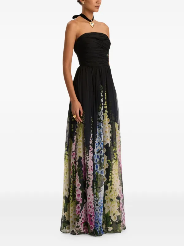 Oscar de La Renta Gradient-effect Chiffon Gown - Black Oscar de La Renta Gradient-effect Chiffon Gown - Black