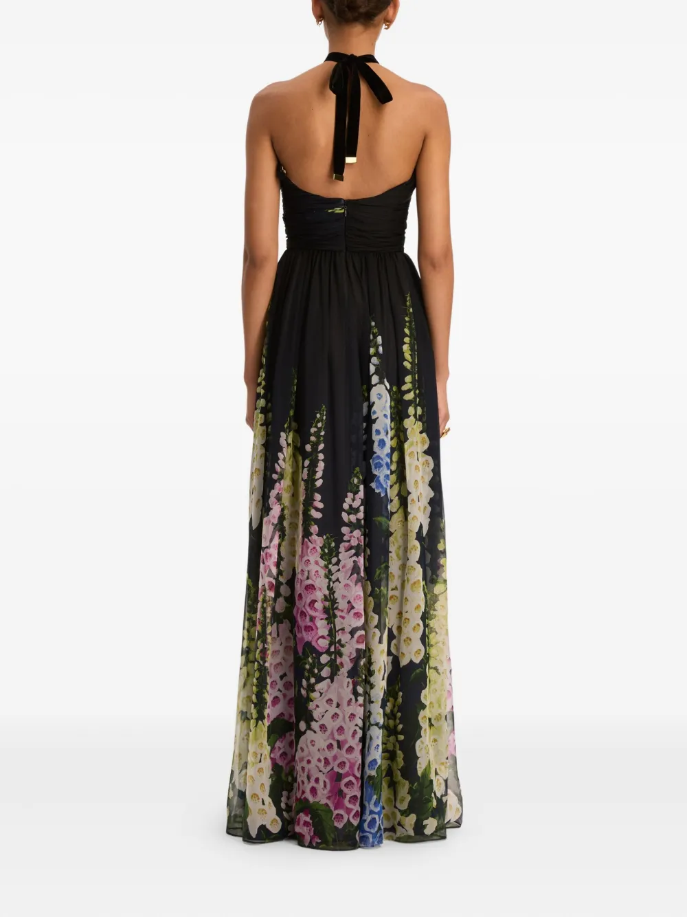 Oscar De La Renta Gradient-effect Chiffon Gown In Blue