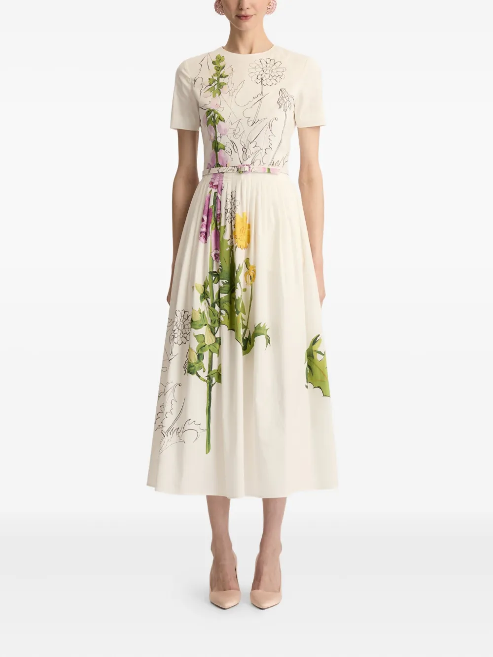 Oscar de la Renta Maxi-jurk met bloemenprint - Wit