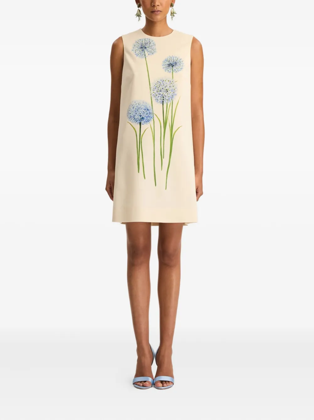Oscar De La Renta Allium Wool Mini Dress In Neutral