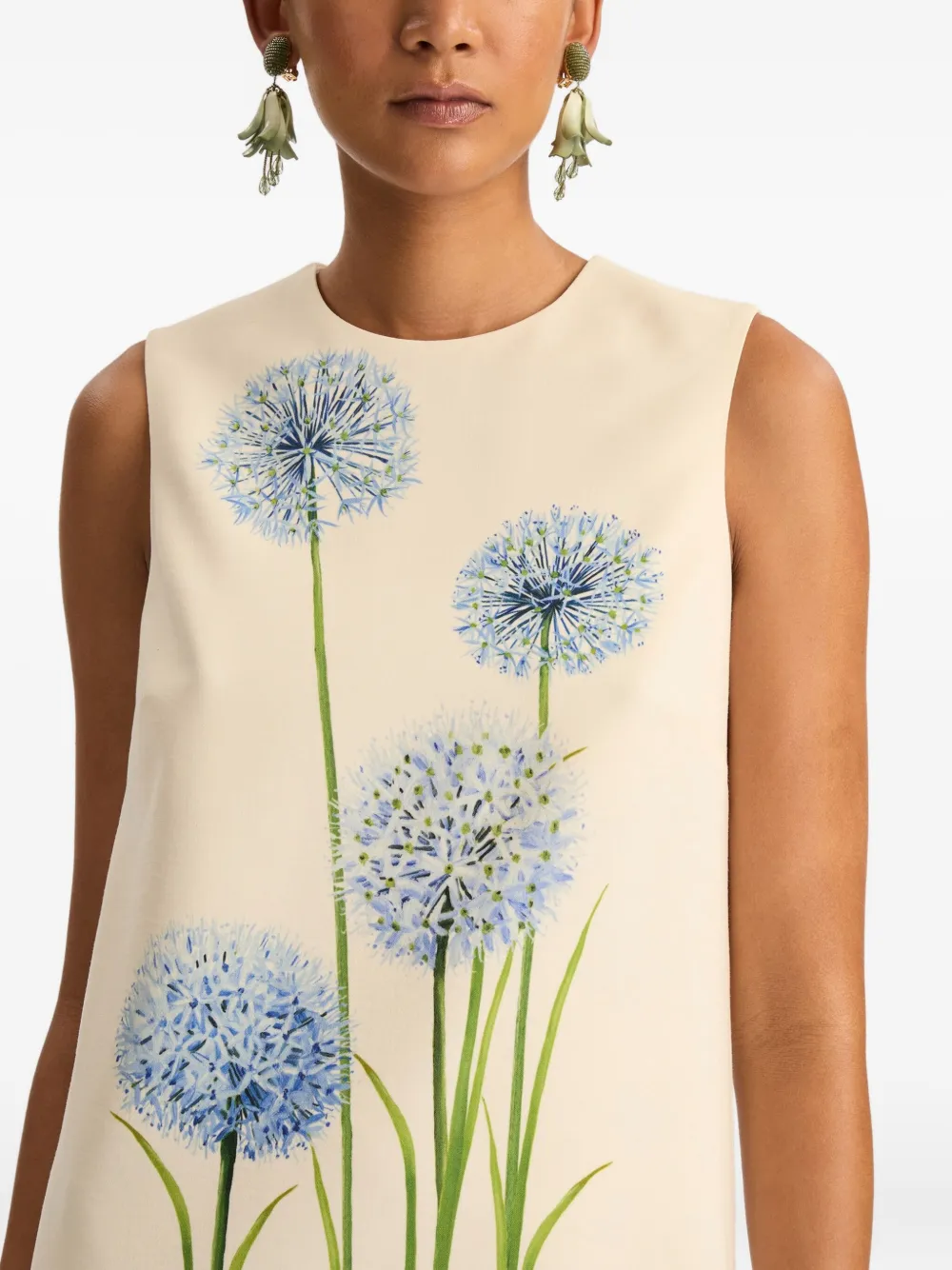 Oscar De La Renta Allium Wool Mini Dress In Neutral