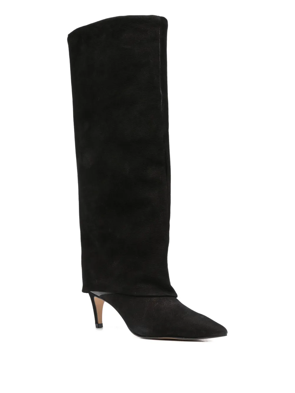 Carrano 60mm Suede Knee-high Boots In Black